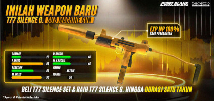 Point Blank Luncurkan Senjata Sub Machine Gun Mematikan Baru, T77 Silence Gold